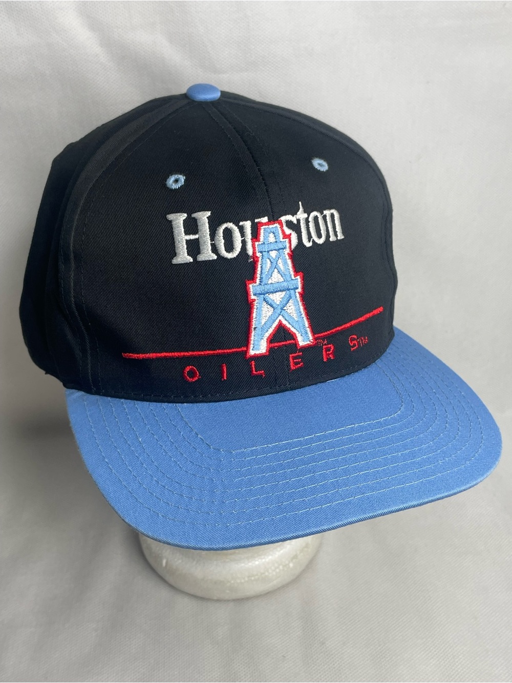 Vintage Eastport Team NFL Houston Oilers Football Snapback Cap Hat Trucker Black